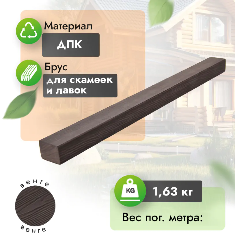 Брус лавочный 40х30 мм (3 и 4 м) - Венге